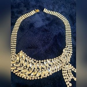 rhinetone statement neck piece